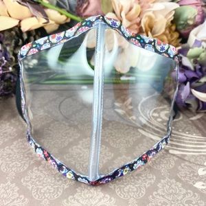 Handsewn Face Mask - Clear Vinyl -  Sugar Skulls